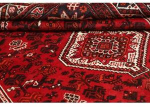 Tappeto Shiraz Stilizzato Rosso Scuro Nero 212x298 Cm