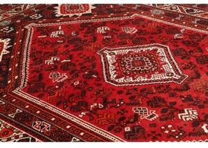 Tappeto Shiraz Stilizzato Rosso Scuro Nero 212x298 Cm