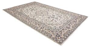 Tappeto Kashan Medaglione Floreale Avorio Blu 195x308 Cm