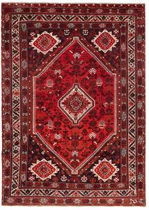Tappeto Shiraz Stilizzato Rosso Scuro Nero 212x298 Cm