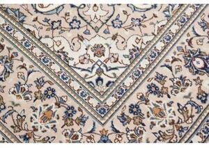 Tappeto Kashan Medaglione Floreale Avorio Blu 195x308 Cm