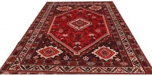Tappeto Shiraz Stilizzato Rosso Scuro Nero 212x298 Cm