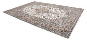 Tappeto Kashan Medaglione Floreale Avorio Blu 250x353 Cm