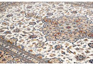 Tappeto Kashan Medaglione Floreale Avorio Blu 250x353 Cm