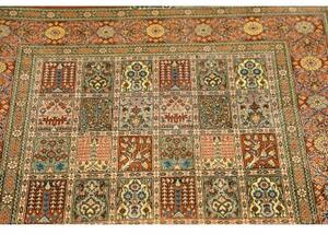 Tappeto Ghom Seta Geometrico Ruggine Verde Salvia 78x120 Cm