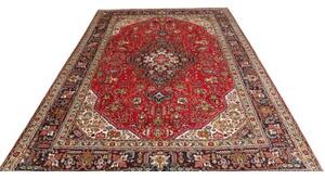 Tappeto Tabriz Stilizzato Rosso Blu Scuro 203x295 Cm