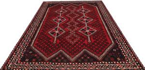 Tappeto Shiraz Geometrico Rosso Nero 210x295 Cm