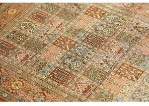Tappeto Ghom Seta Geometrico Ruggine Verde Salvia 78x120 Cm