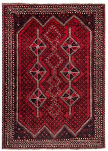 Tappeto Shiraz Geometrico Rosso Nero 210x295 Cm
