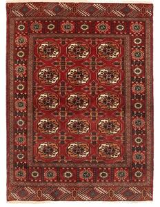 Tappeto Torkaman Geometrico Rosso Mattone Avorio 108x150 Cm