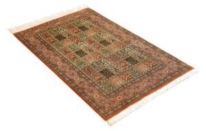 Tappeto Ghom Seta Geometrico Marrone Beige 77x122 Cm