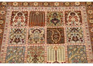Tappeto Ghom Seta Patchwork Ruggine Beige 79x120 Cm
