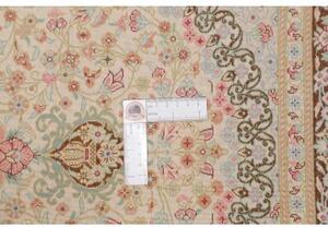 Tappeto Ghom Seta Medaglione Floreale Avorio Marrone 78x117 Cm