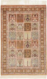 Tappeto Ghom Seta Geometrico Terracotta Avorio 80x120 Cm