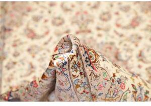 Tappeto Ghom Seta Medaglione Floreale Beige Avorio 80x120 Cm