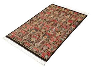 Tappeto Ghom Seta Geometrico Nero Rosso 78x120 Cm