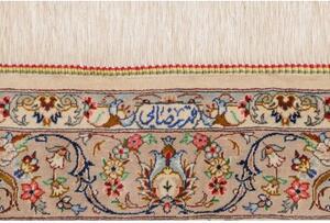 Tappeto Ghom Seta Medaglione Floreale Beige Avorio 80x120 Cm