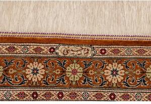 Tappeto Ghom Seta Geometrico Terracotta Avorio 80x120 Cm