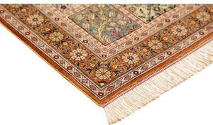 Tappeto Ghom Seta Geometrico Terracotta Avorio 80x120 Cm