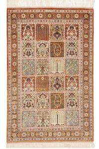 Tappeto Ghom Seta Patchwork Ruggine Beige 79x120 Cm