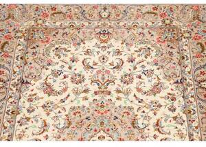 Tappeto Ghom Seta Medaglione Floreale Beige Avorio 80x120 Cm