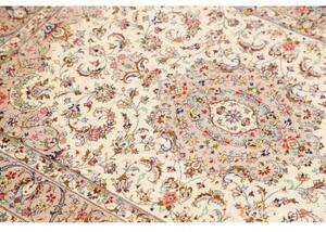 Tappeto Ghom Seta Medaglione Floreale Beige Avorio 80x120 Cm