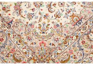 Tappeto Ghom Seta Medaglione Floreale Beige Avorio 80x120 Cm