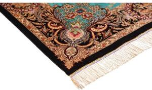 Tappeto Ghom Seta Figurativo Turchese Beige 100x145 Cm