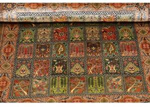 Tappeto Ghom Seta Geometrico Rosso Corallo Multicolore 60x90 Cm