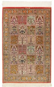 Tappeto Ghom Seta Patchwork Multicolore Rosso 58x90 Cm