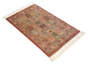 Tappeto Ghom Seta Geometrico Mattone Beige 58x90 Cm