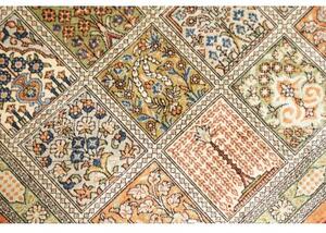 Tappeto Ghom Seta Geometrico Ruggine Beige 60x90 Cm