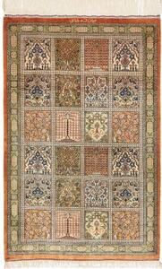 Tappeto Ghom Seta Geometrico Ruggine Beige 60x90 Cm