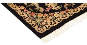 Tappeto Ghom Seta Figurativo Nero Beige 60x91 Cm