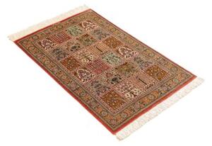 Tappeto Ghom Seta Patchwork Multicolore Rosso 58x90 Cm