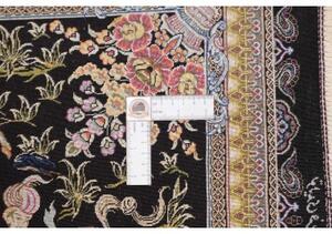 Tappeto Ghom Seta Figurativo Nero Beige 60x92 Cm