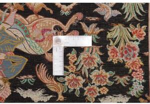 Tappeto Ghom Seta Figurativo Nero Beige 61x92 Cm