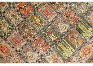 Tappeto Ghom Seta Geometrico Rosso Corallo Multicolore 60x90 Cm