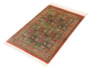 Tappeto Ghom Seta Geometrico Rosso Corallo Multicolore 60x90 Cm