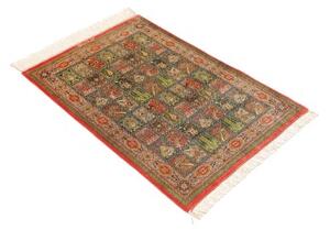 Tappeto Ghom Seta Geometrico Rosso Corallo Multicolore 60x90 Cm