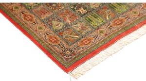 Tappeto Ghom Seta Geometrico Rosso Corallo Multicolore 60x90 Cm