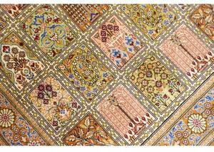 Tappeto Ghom Seta Geometrico Ruggine Verde Oliva 58x92 Cm