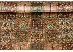 Tappeto Ghom Seta Geometrico Rosso Ruggine Beige 60x90 Cm