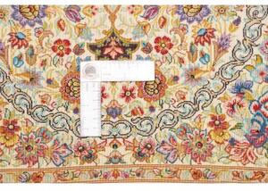 Tappeto Ghom Seta Medaglione Floreale Avorio Bordeaux 61x90 Cm