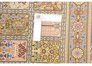 Tappeto Ghom Seta Geometrico Ruggine Verde Oliva 58x92 Cm
