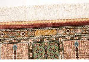 Tappeto Ghom Seta Geometrico Rosso Ruggine Beige 60x90 Cm