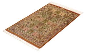 Tappeto Ghom Seta Geometrico Ruggine Verde Oliva 58x92 Cm