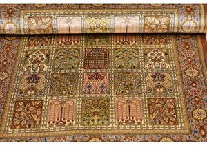 Tappeto Ghom Seta Geometrico Ruggine Verde Oliva 58x92 Cm