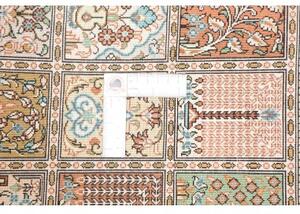 Tappeto Ghom Seta Geometrico Rosso Ruggine Beige 60x90 Cm