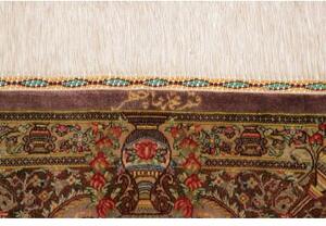 Tappeto Ghom Seta Stilizzato Rosa Antico Marrone Corsia 50x148 Cm